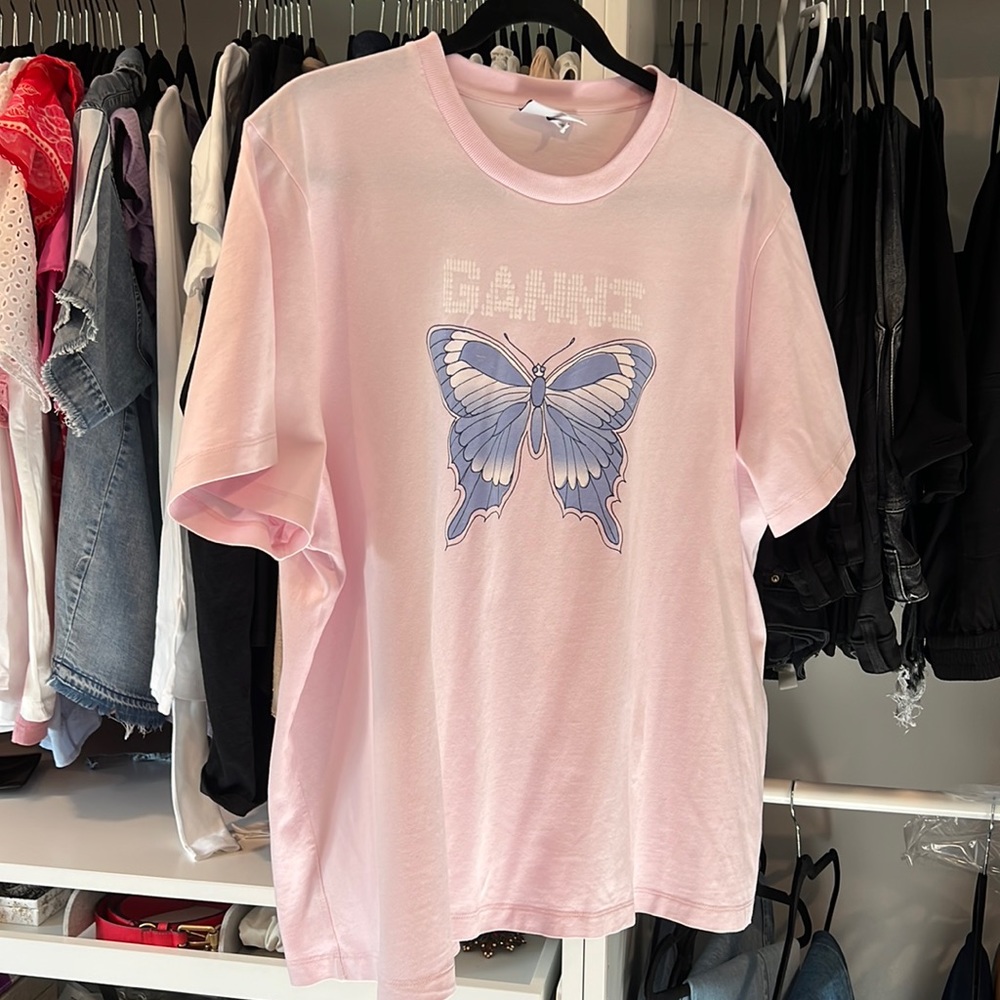 Ganni pink tshirt xl